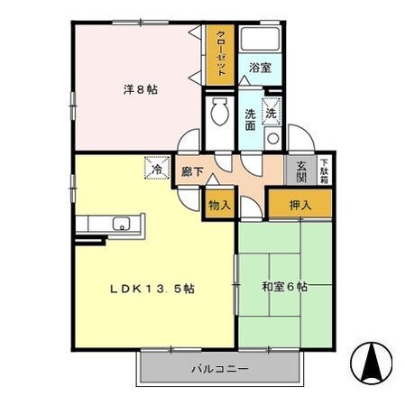 アヴニール弥生が丘A棟の物件間取画像